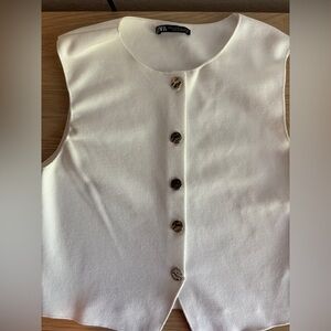 Zara Cream Textured Top